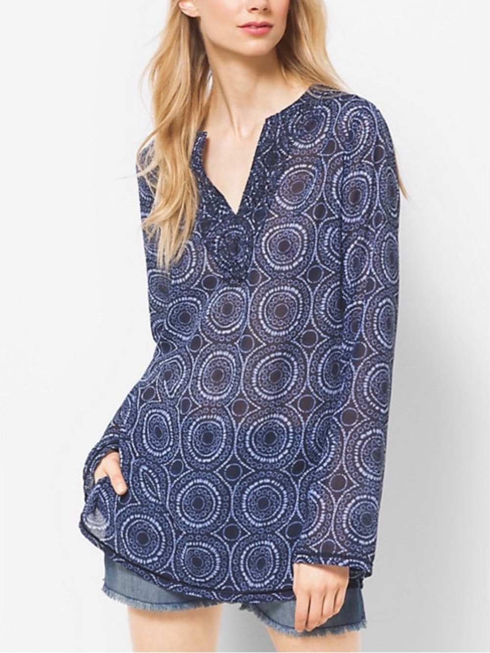 Michael Kors Printed Georgette Tunic